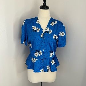 TopShop Cobalt Blue Mandarin Top